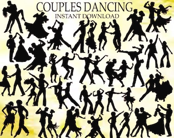 Dancing Silhouettes SVG Bundle, Disco, Tango, Flamenco (Digital Download)