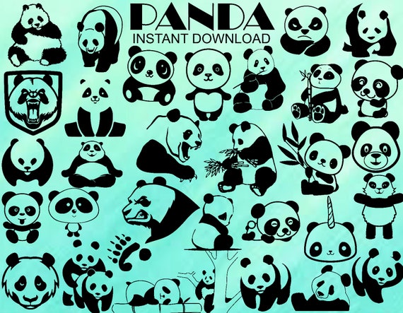 Panda SVG Bundle 32 Images Panda Vector Panda Png Panda - Etsy