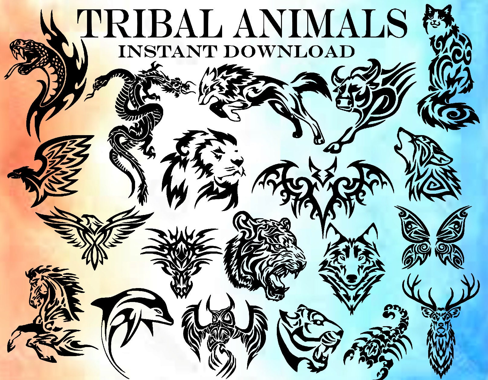 Tribal Animal Bundle Svg 20 Images Tribal Svg Animal SVG - Etsy Canada Tribal Animal Bundle Svg 20 Images Tribal Svg Animal SVG - Etsy Canada