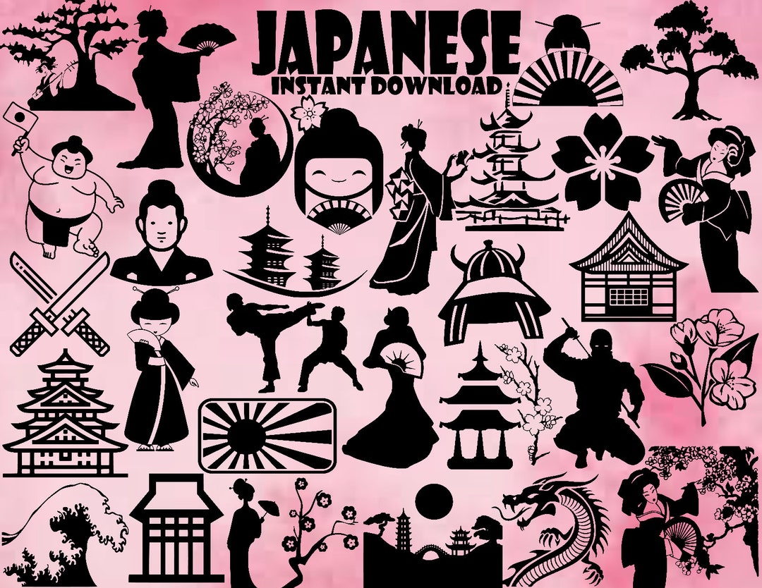 Japanese Woman Svg Bundle, 30 Images, Woman Svg, Japanese Svg, Japan