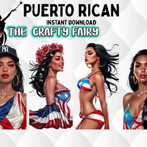 4 Beautiful Puerto Rican Woman PNG, Latina png, Puerto Rican png, Boricua png , Boricua Girl png, Latina PNG, Sublimation, Instant Download