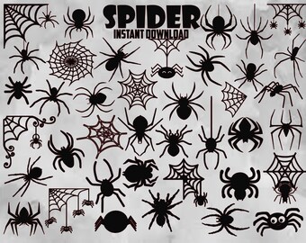 Spider SVG Bundle, Halloween Spiderweb Cut Files (Instant Download)