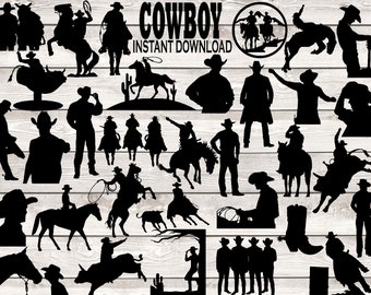 Cowboy SVG Bundle, Country Rodeo Clipart (Instant Download)
