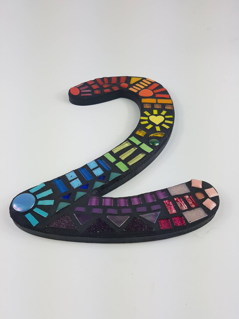 Large Mosaic House Numbers. Bright Multicoloured Mosaic Etsy Australia