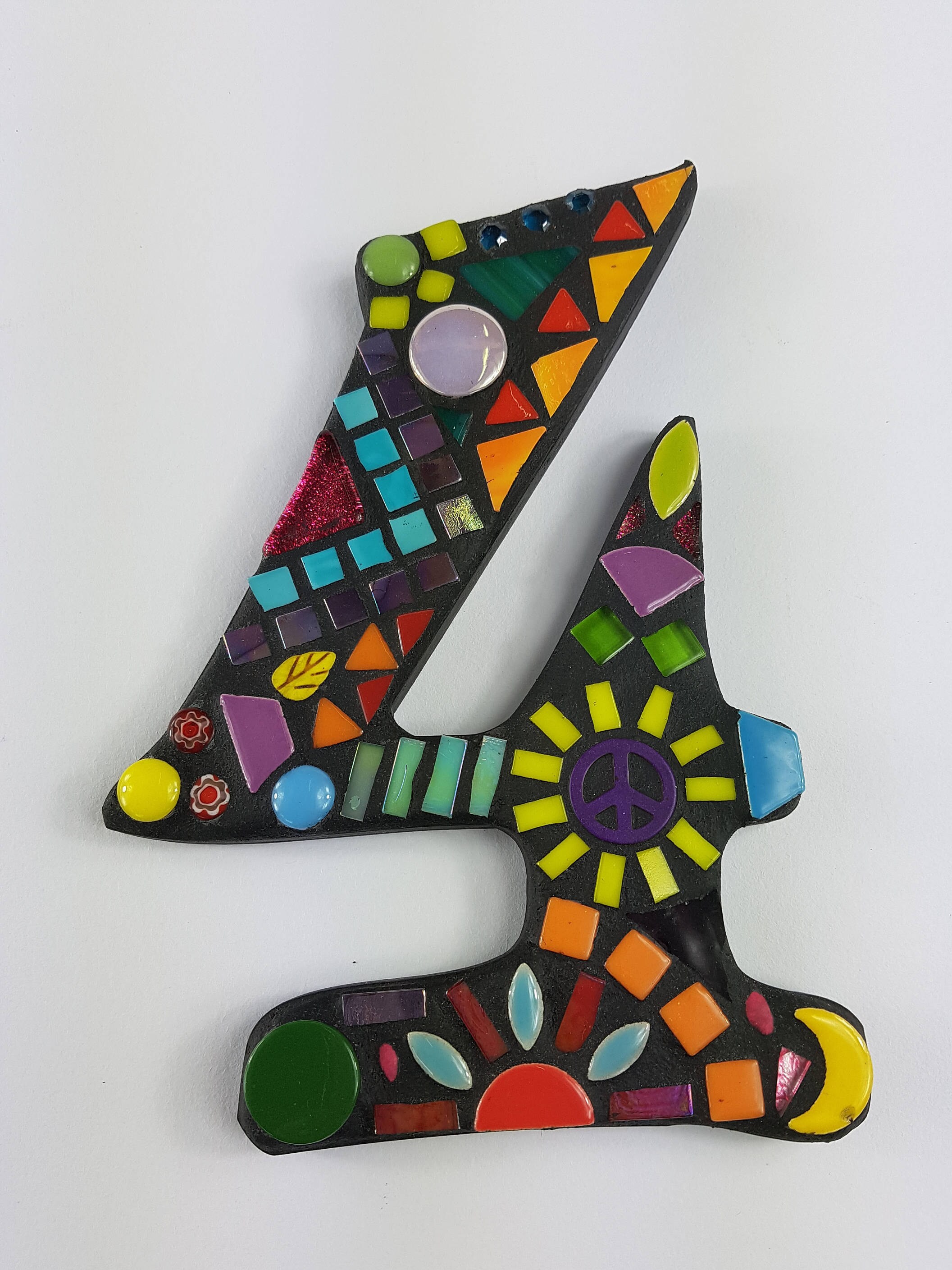 Mosaic House Numbers. Bright Multicoloured Mosaic Numbers Etsy Australia