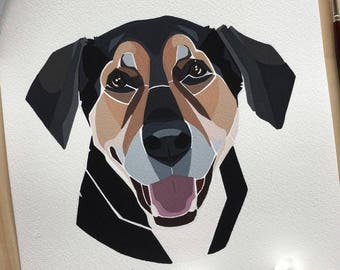 Pet Portrait , Custom Portrait, Pet, Artwork , Dog portrait Australia , Dog Painting Australia, Watercolour portrait, Modern pet portrait
