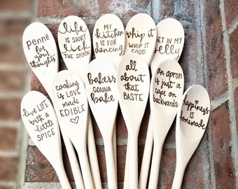 Personalized and Custom Gifts | Wooden Serving Spoons | Wood Burned Spoons