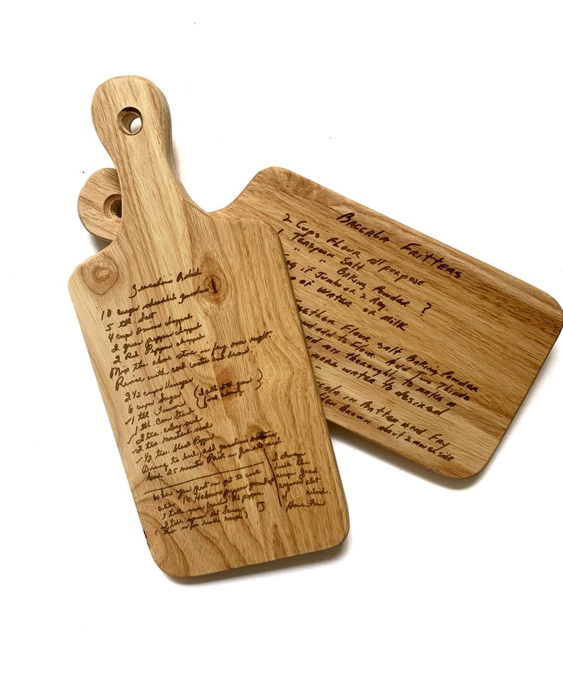 Handwritten Recipe Gift Engraved onto Cutting Board Favorite Etsy