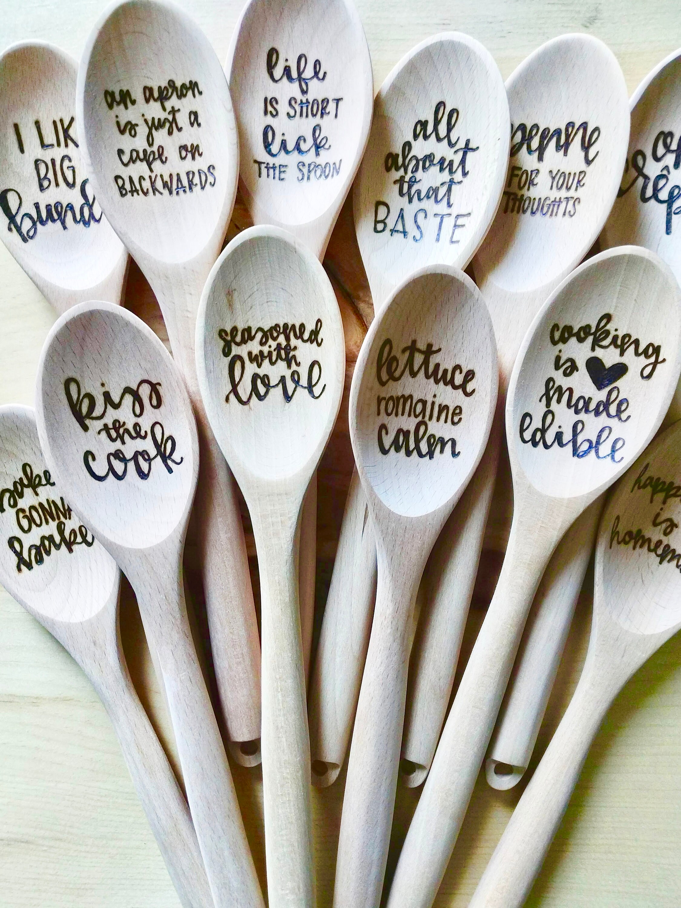 Custom Kitchen Spoons Personalized Kitchen Gifts Wood Etsy