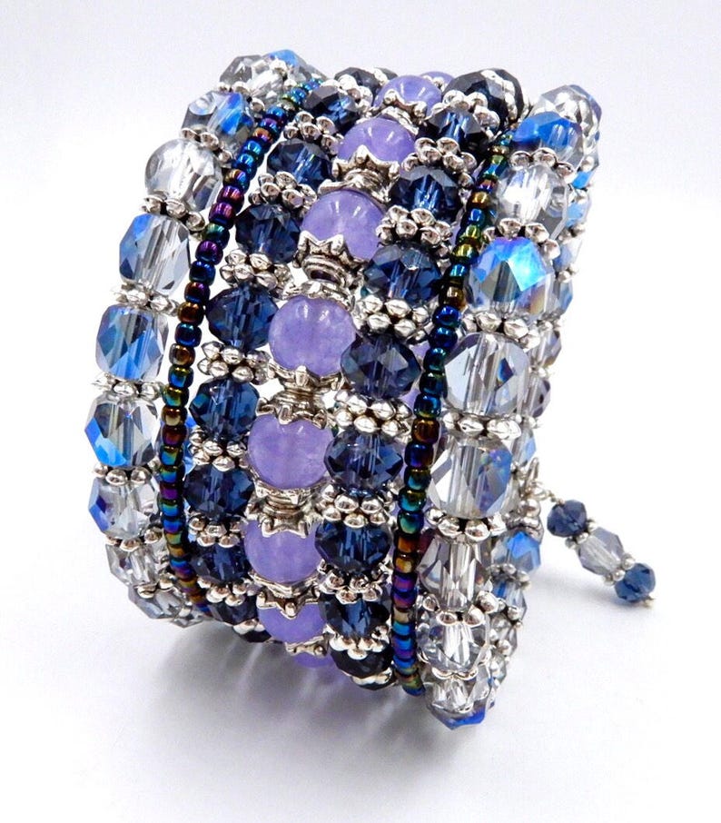 Blue memory wire bracelet memory wire wrap bracelet blue Etsy