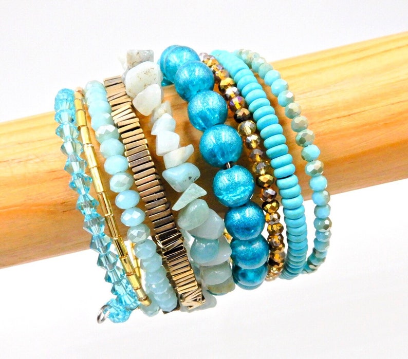 Turquoise bracelet Turquoise and gold bracelet memory wire Etsy