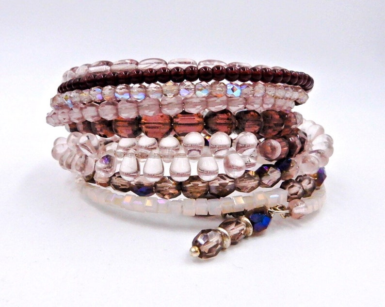 Pink wrap bracelet memory wire bracelet wrap bracelet Etsy
