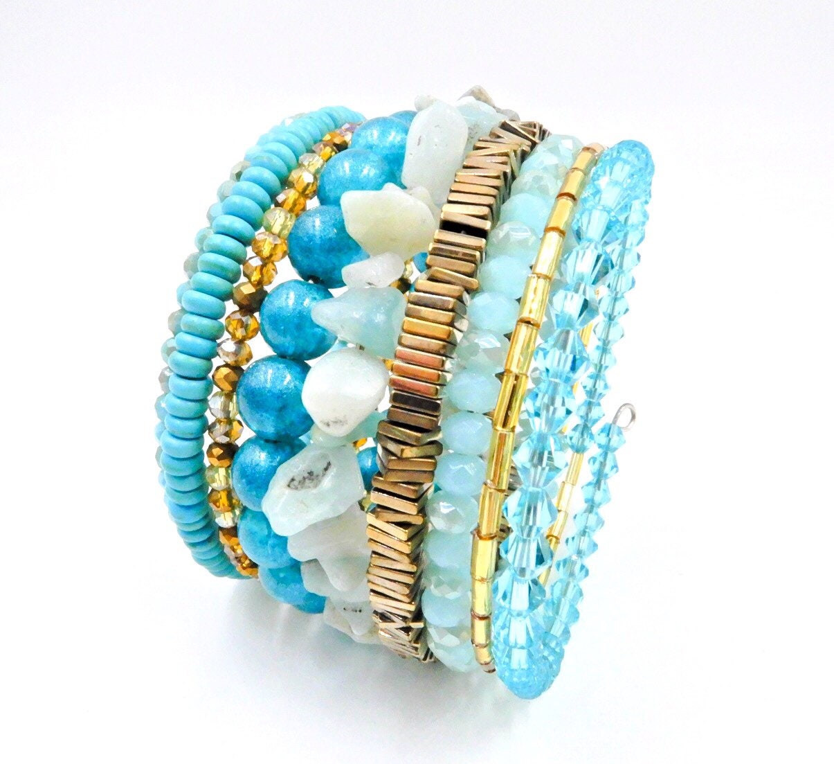 Turquoise bracelet Turquoise and gold bracelet memory wire Etsy