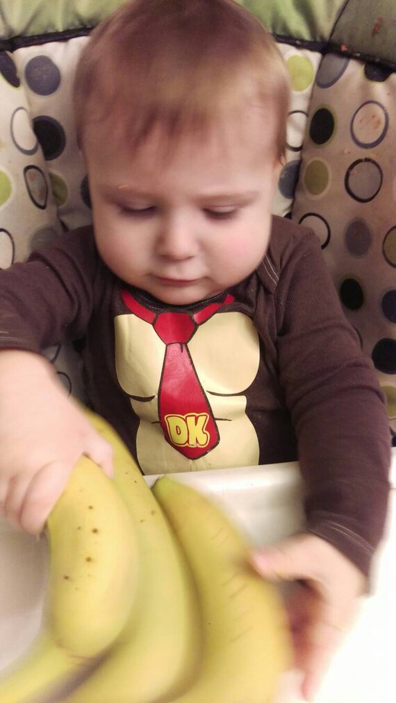 DK Donkey Kong theme baby Onesie Costume Etsy
