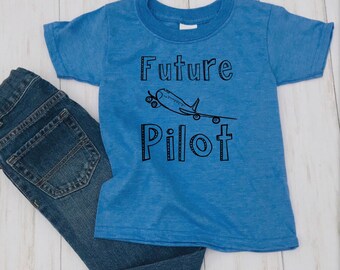 Plane Future Pilot Graphic Youth /& Toddler Long Sleeve Tee Shirt
