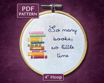 Easy Book Lover Digital Cross Stitch Pattern | Beginner Friendly PDF Download
