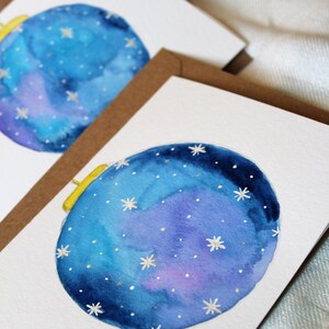 Galaxy Christmas Note Card, Kartka świąteczna, Karta świąteczna, Pusta kartka świąteczna, Pusta kartka z pozdrowieniami, Galaxy Ornament Card, Karta ozdobna
