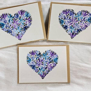 Valentijnsdag hart kaart - bloemen hart kaart - bloemen Valentijnsdag kaart - bloemen Moederdag kaart - hart liefde kaart - bruiloft hart kaart