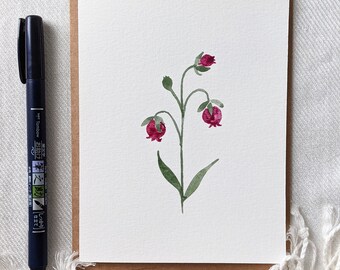Wildblumen Geburtstagskarte für Sie, Blumen Grußkarte, leere Wildblumen Karte, Geburtstagskarte mit Blumen