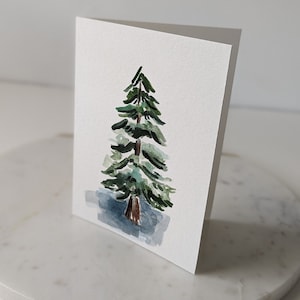 Pine Tree Greeting Card, Watercolor Tree, Card for Him, Birthday Card, For Her, Thank You Note, Nature, Botanical, Tree Lovers