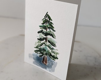 Pine Tree Greeting Card, Watercolor Tree, Card for Him, Birthday Card, For Her, Thank You Note, Nature, Botanical, Tree Lovers