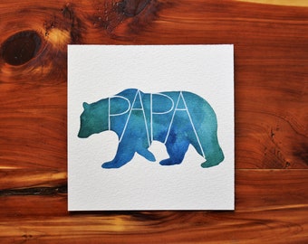Papa Bear Watercolor Painting, Painting for Dad, New Dad Gift, Papa Bear, Gift for Dad, Bear Painting, Gift for Grandpa,
