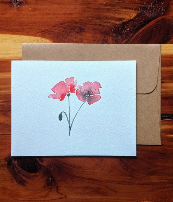 Carte Florale Carte Coquelicot Carte Danniversaire Etsy Carte Florale Carte Coquelicot Carte Danniversaire Etsy