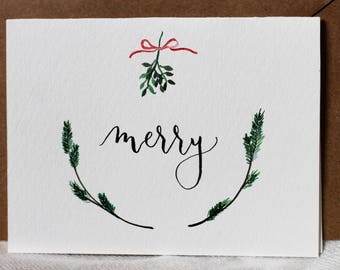 Cartão de Natal da floresta, cartão de Natal simples, cartão de férias, cartão de felicitações de férias, cartão de Natal em branco