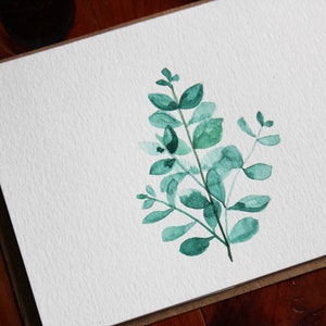 Watercolor Eucalyptus Card, Hand-Painted Eucalyptus, Botanical Card, Eucalyptus Greeting Card, Nature-Inspired Card image 1