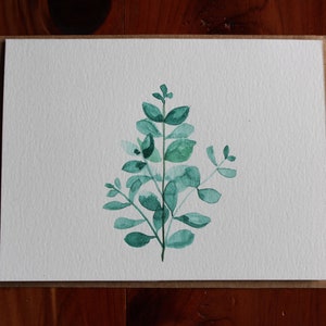 Watercolor Eucalyptus Card, Hand-Painted Eucalyptus, Botanical Card, Eucalyptus Greeting Card, Nature-Inspired Card image 5