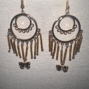 Golden Butterfly Tassel Earrings