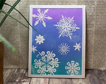 Snowflake Card//Christmas Card//Handmade Card