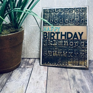 Carte d'anniversaire//Carte de joyeux anniversaire//Carte faite main