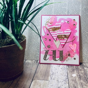 Carte pour toutes les occasions//Carte d'art//Carte pour la Saint-Valentin//Carte faite main