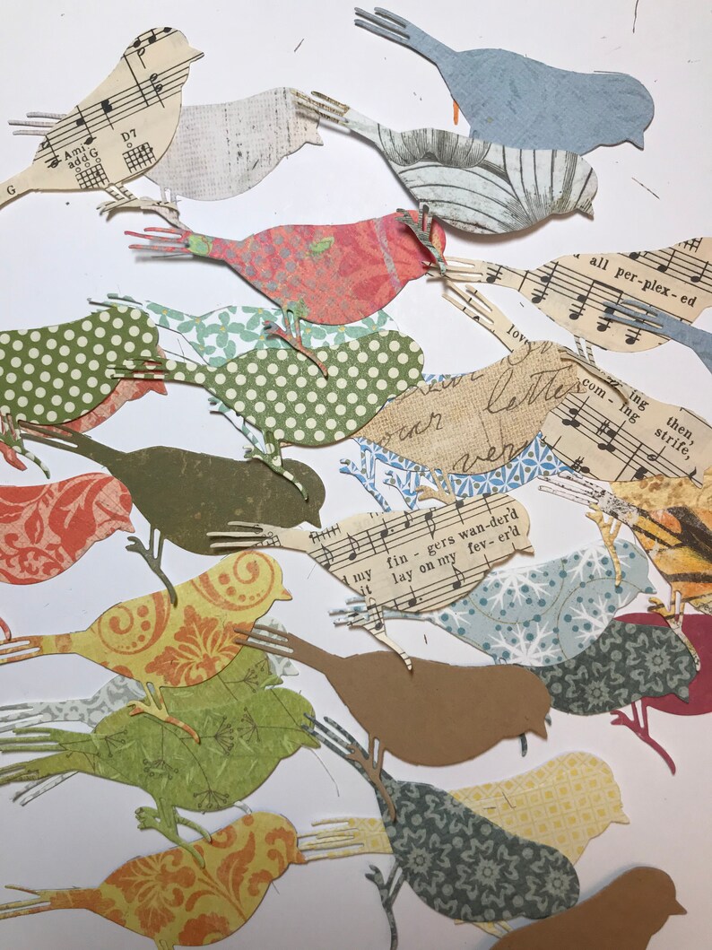 Bird Die Cuts//collage Birds//art Journal Birds//handmade Die Etsy