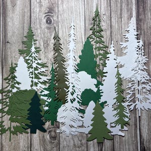 Arbres découpés//Arbres pour collage//Arbres pour carnets d'art//Arbres découpés à la main - Lot de 20