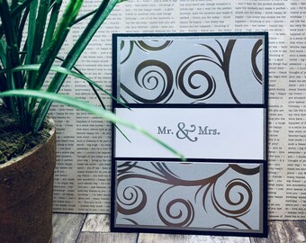 Wedding Card//Mr. & Mrs. Card//Handmade Card