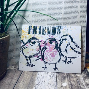 Friends Card//Bird Card//Any Occasion Card//Handmade Card