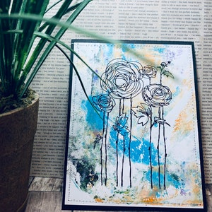 Flower Card//Any Occasion Card//Handmade Card
