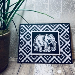 Carte éléphant//Carte pour toutes les occasions//Carte faite main