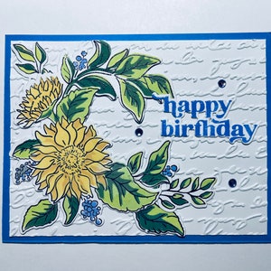 Carte d'anniversaire//Carte de joyeux anniversaire//Carte de tournesol//Carte faite main