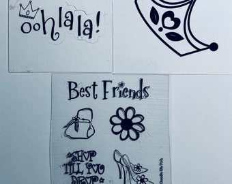 Stamp Bundle//Best Friends Stamp//Ooh LaLa Stamp//Crown Stamp//Acrylic Stamps