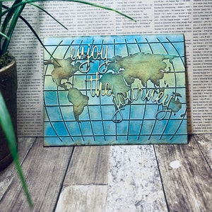 Enjoy The Journey//World Card//Embossed Card//Any Occasion Card//Handmade Card