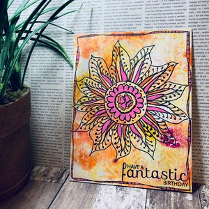 Birthday Card//Have A Fantastic Birthday Card//Art Card//Handmade Card