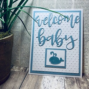 Carte bébé de bienvenue // Carte gaufrée / / Carte faite à la main