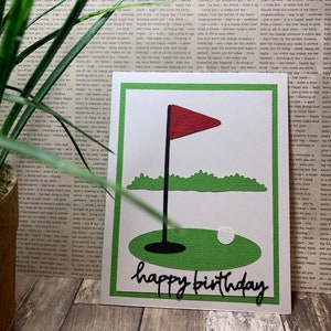 Carte d'anniversaire//Carte homme//Carte de golf//Carte faite main