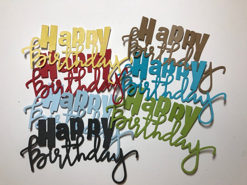 Happy Birthday Die Cut Words//collage Die Cuts//journal Die Etsy