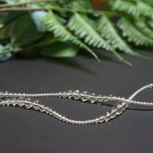 Morning dew quartz bead necklace, sterling silver quartz bead necklace, bead work