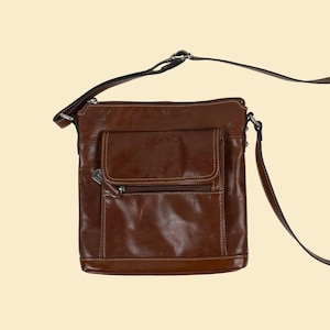 Bolso de hombro Giani Bernini de los años 90/Y2K, cartera/bolso vintage de piel marrón