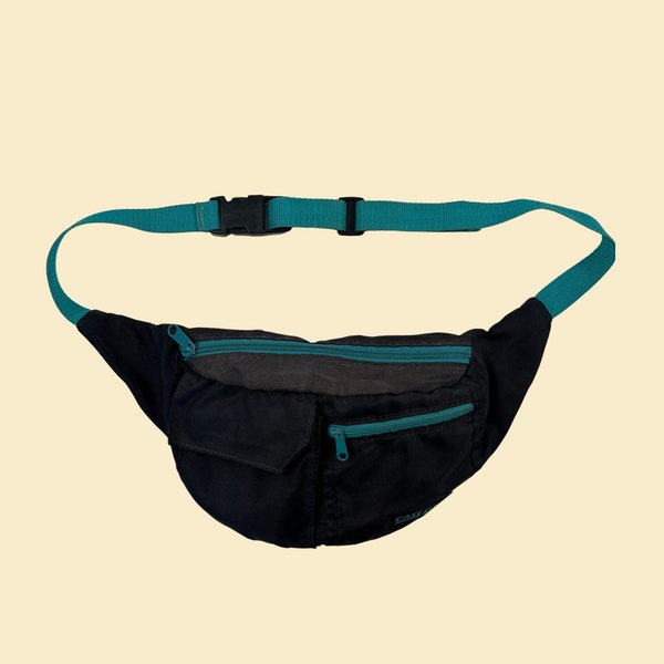 1990s Case Logic belt bag, vintage 90s teal & grey fanny pack